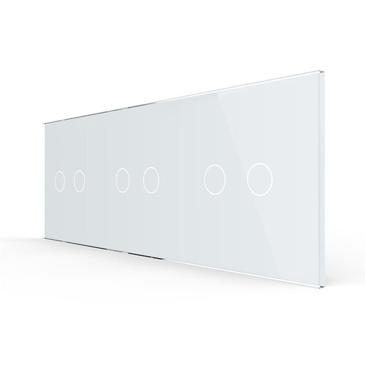 Weiße Glasblende für 3 2-fache Livolo Touch-Schalter