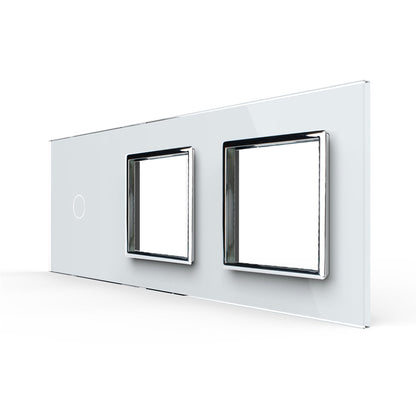 Weiße Glasblende für 1 1-fachen Touch-Schalter + 2 Module