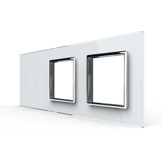 Weiße Glasblende für 1 1-fachen Touch-Schalter + 2 Module