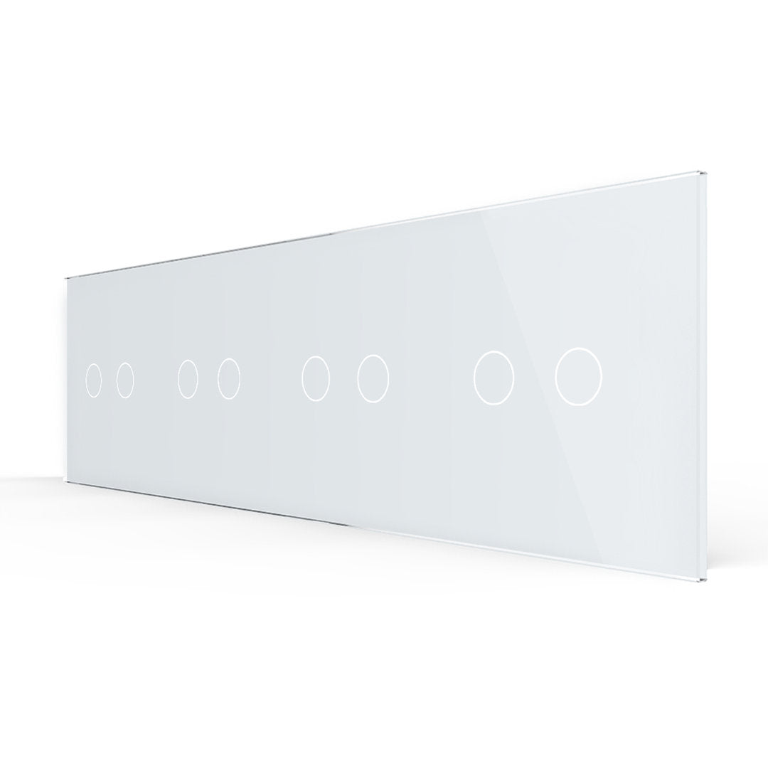 Weiße Glasblende für 4 2-fache Touch-Schalter