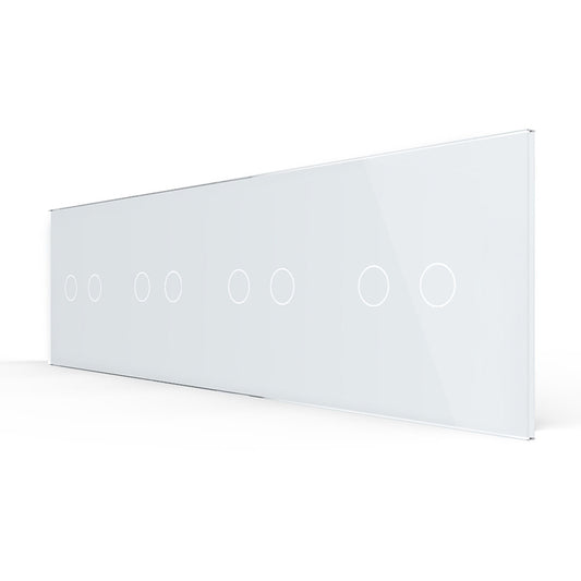 Weiße Glasblende für 4 2-fache Touch-Schalter