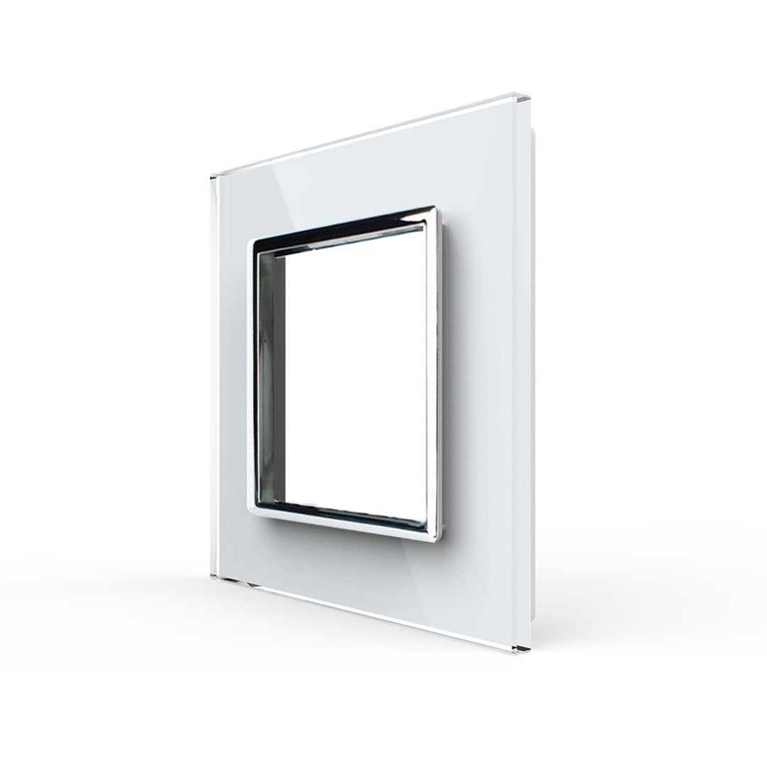 Weiße Glasblende für ein Livolo Modul / Wipp-Schalter