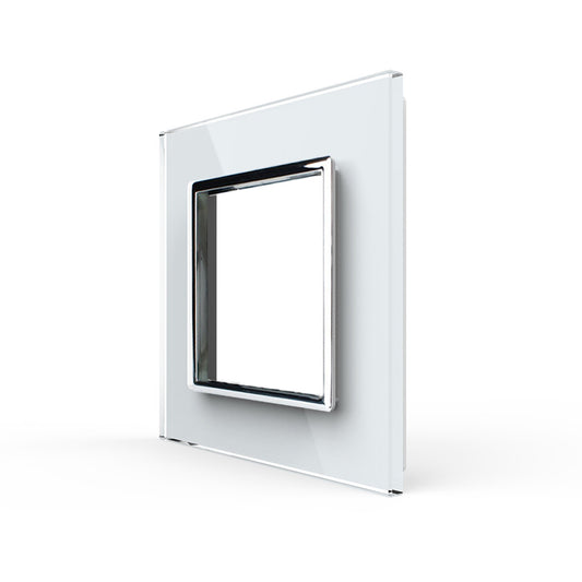Weiße Glasblende für ein Livolo Modul / Wipp-Schalter
