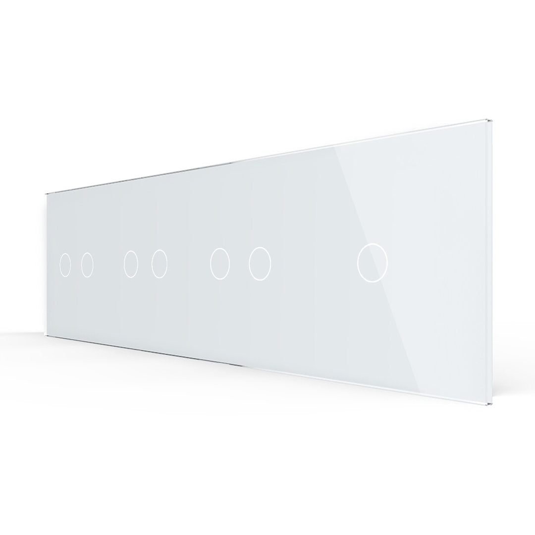 Weiße Glasblende für 1 1-fachen + 3 2-fache Touch-Schalter