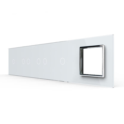 Weiße Glasblende für 2 1-fache + 2 2-fache Touch-Schalter + 1 Modul