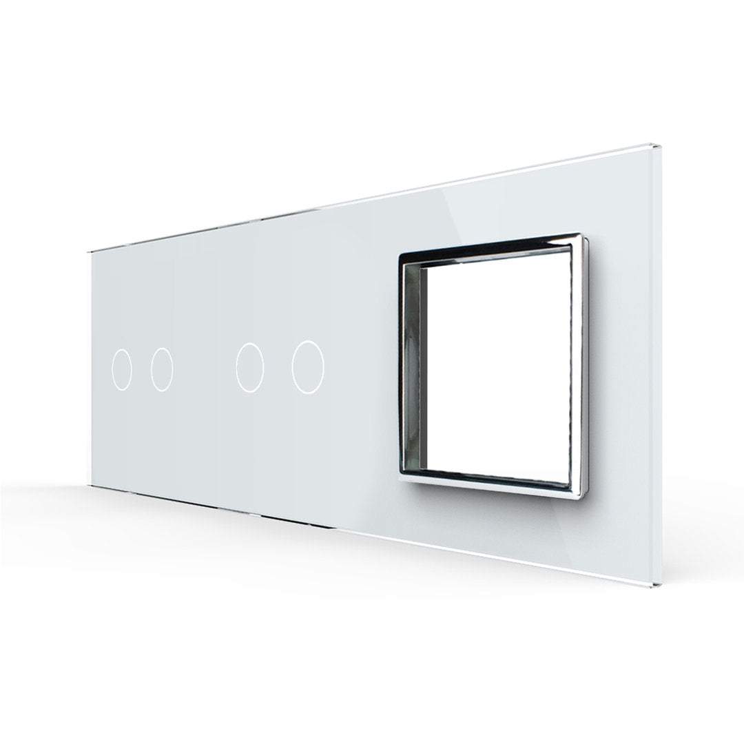Weiße Glasblende für 2 2-fache Touch-Schalter + Modul