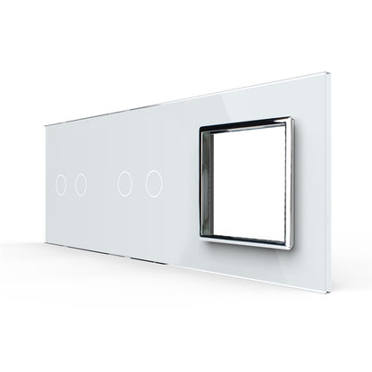 Weiße Glasblende für 2 2-fache Touch-Schalter + Modul
