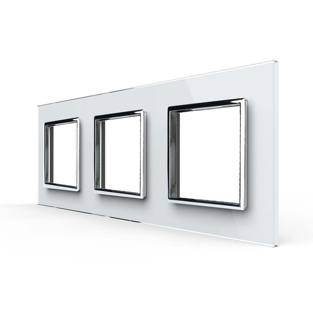Weiße Glasblende für drei Livolo Module
