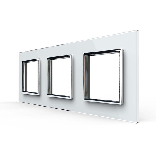 Weiße Glasblende für drei Livolo Module