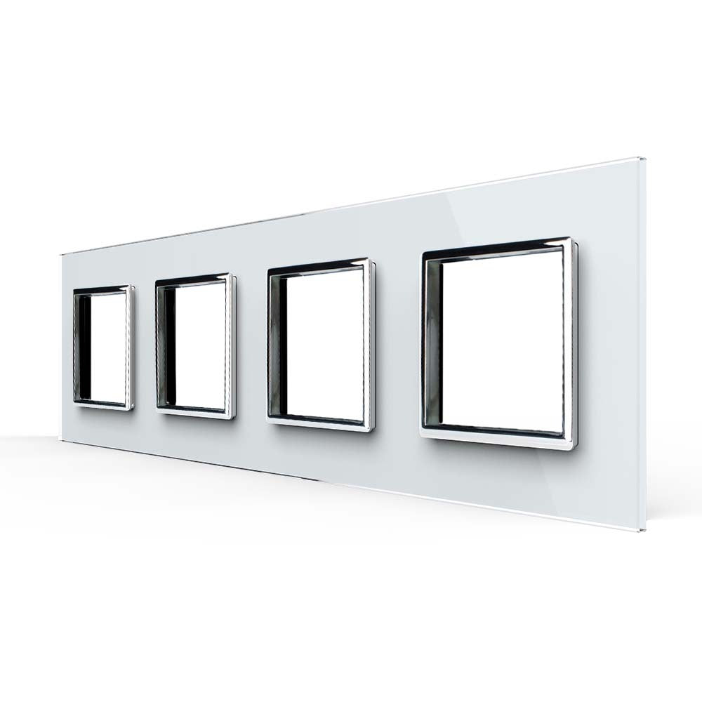 Weiße Glasblende für 4 Module