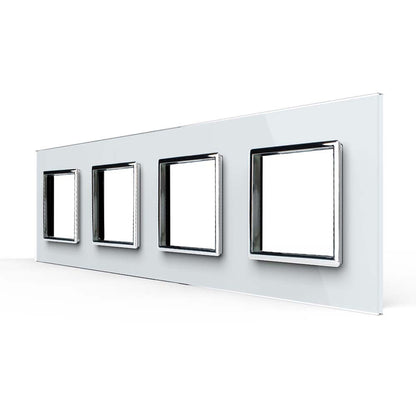 Weiße Glasblende für 4 Module
