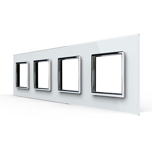 Weiße Glasblende für 4 Module