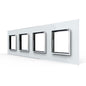 Weiße Glasblende für 4 Module