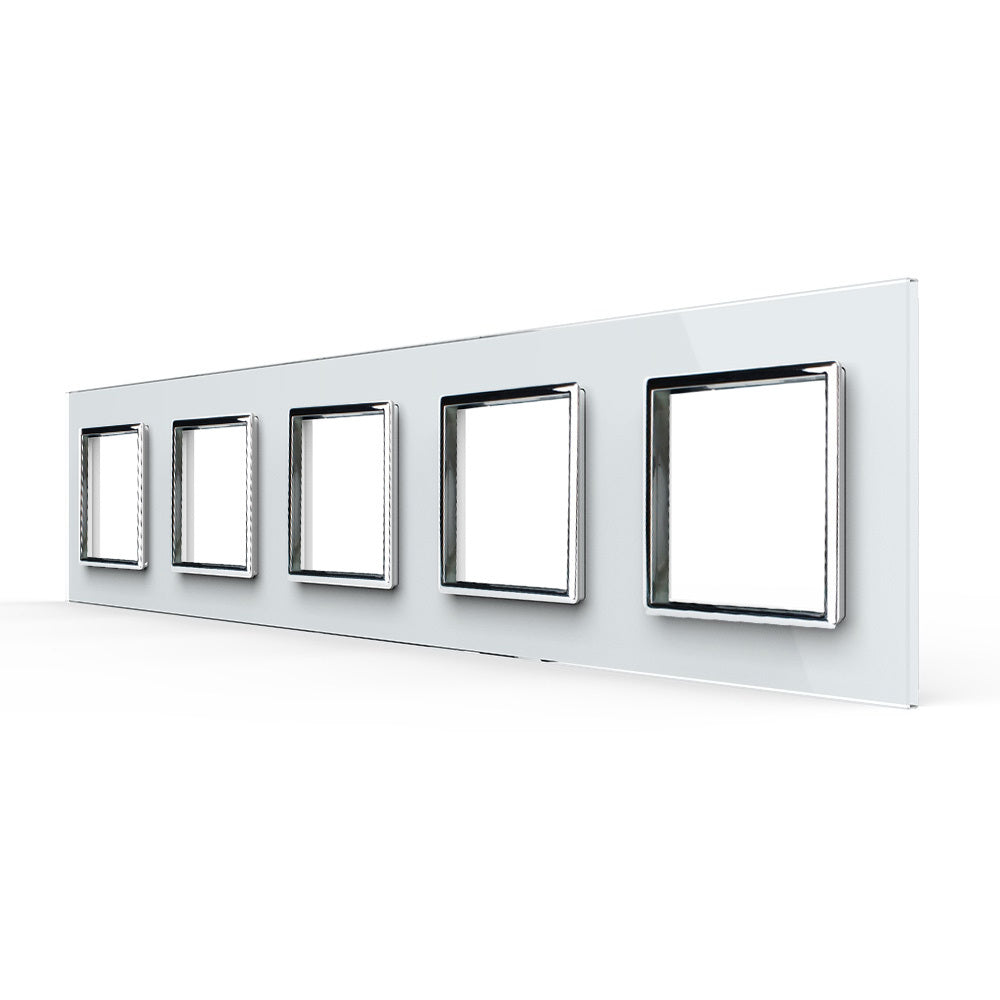 Weiße Glasblende für 5 Livolo Module