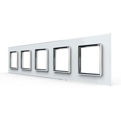 Weiße Glasblende für 5 Livolo Module
