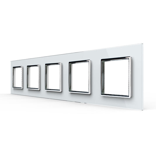 Weiße Glasblende für 5 Livolo Module