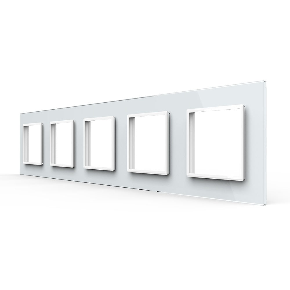 Livolo weiße Glasblende für fünf Module