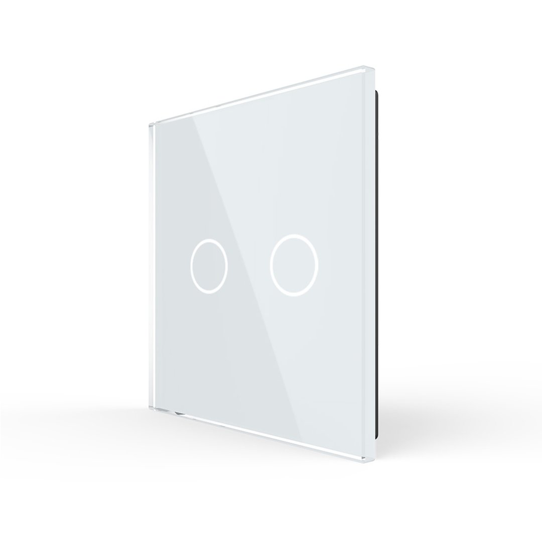Weiße Glasblende für einen zweifachen Livolo Touch-Schalter