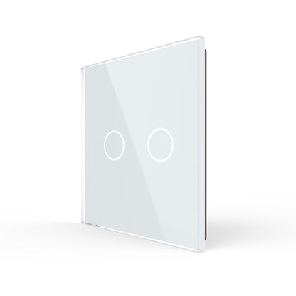 Weiße Glasblende für einen zweifachen Livolo Touch-Schalter