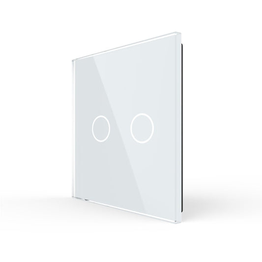 Weiße Glasblende für einen zweifachen Livolo Touch-Schalter