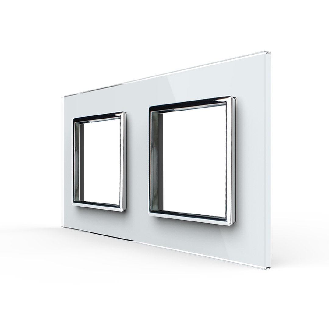 Weiße Glasblende für zwei Livolo Module