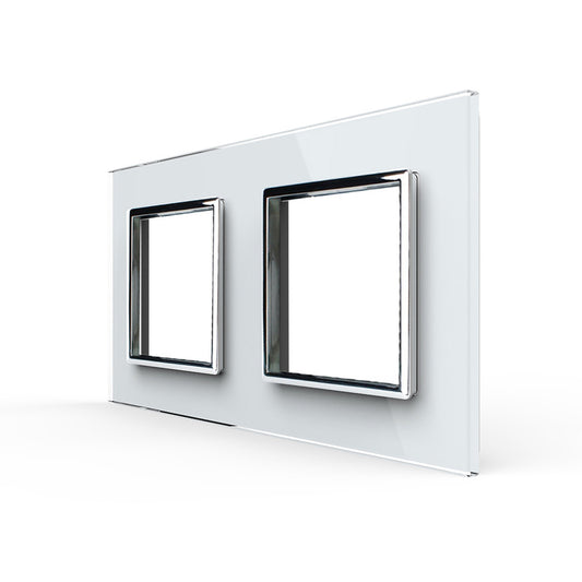 Weiße Glasblende für zwei Livolo Module
