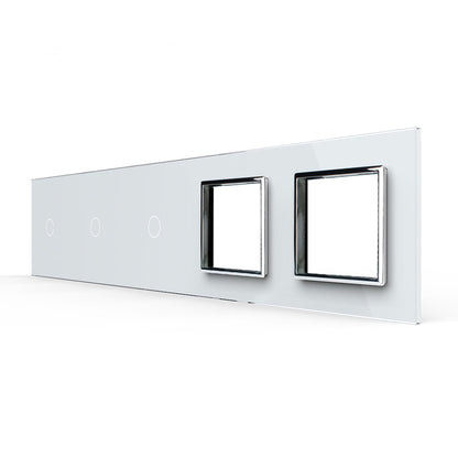 Weiße Glasblende für 3 1-fache Touch-Schalter + 2 Module
