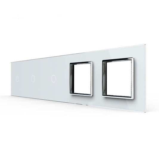 Weiße Glasblende für 3 1-fache Touch-Schalter + 2 Module