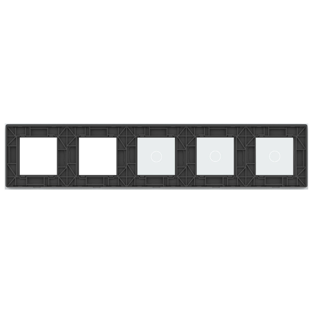 Weiße Glasblende für 3 1-fache Touch-Schalter + 2 Module