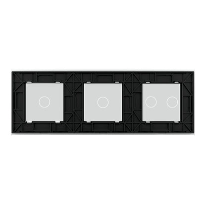 Weiße Glasblende für 2 1-fache und 1 2-fachen Touch-Schalter