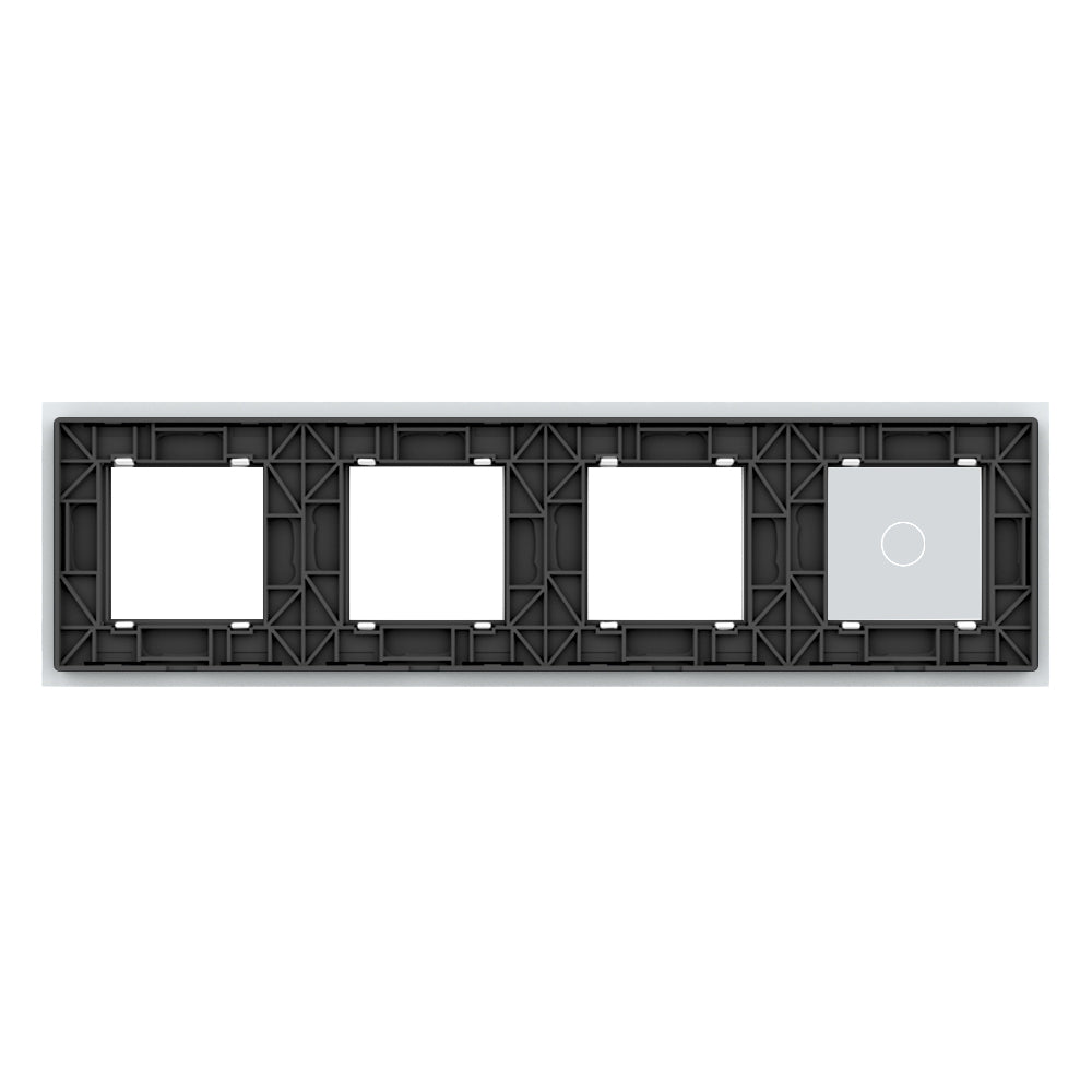 Weiße Glasblende für 1 1-fachen Touch-Schalter + 3 Module