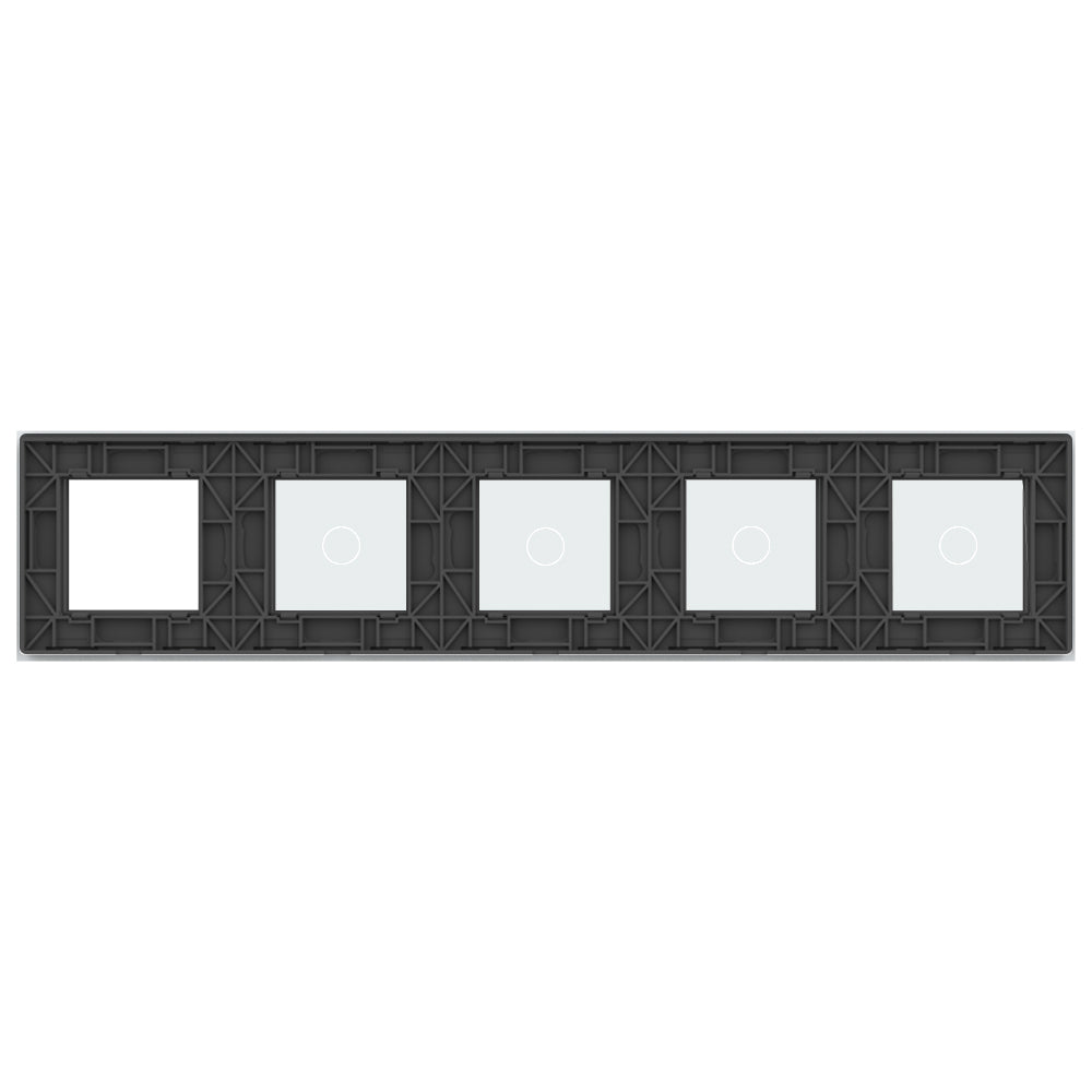 Weiße Glasblende für 4 1-fache Touch-Schalter + 1 Modul