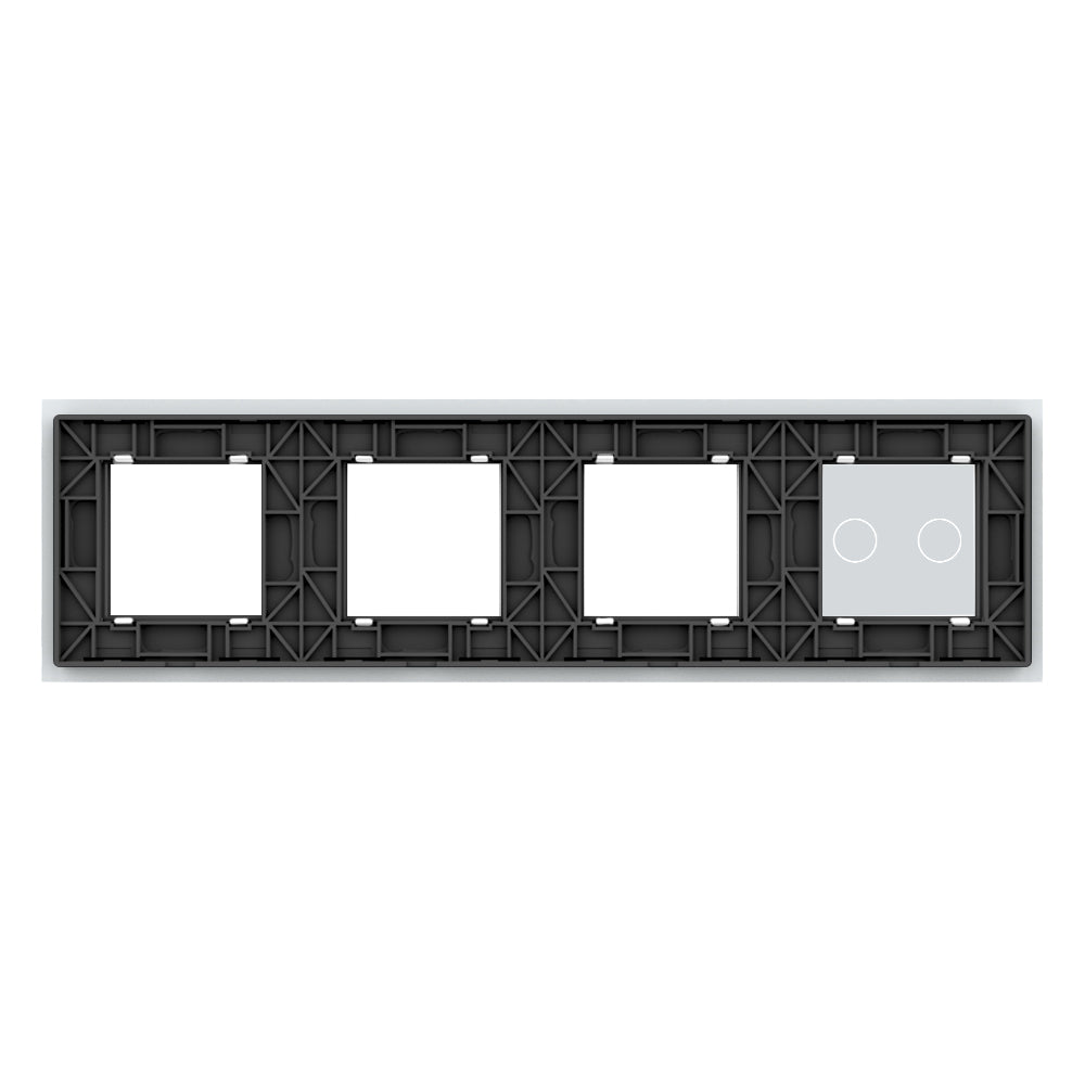 Weiße Glasblende für 1 2-fachen Touch-Schalter + 3 Module