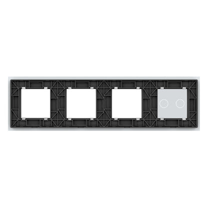 Weiße Glasblende für 1 2-fachen Touch-Schalter + 3 Module