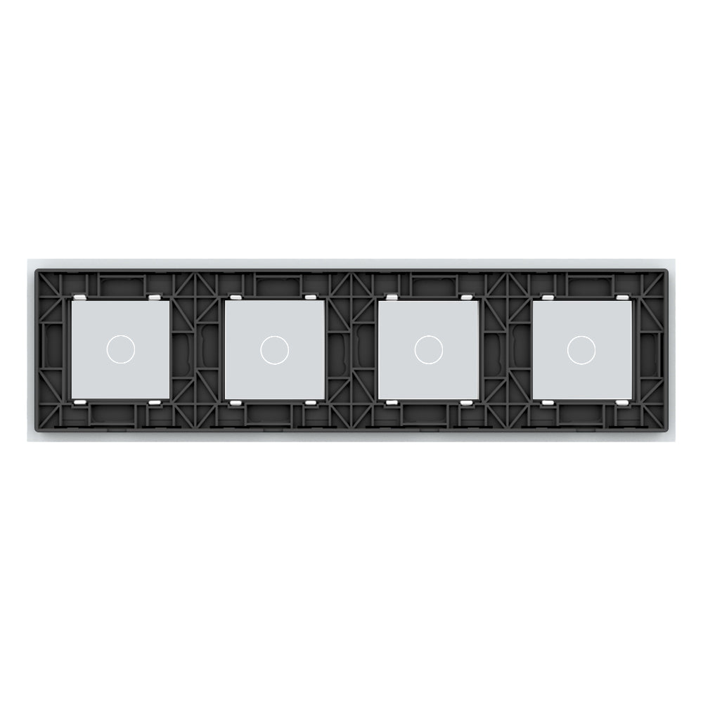 Weiße Glasblende für 4 1-fache Touch-Schalter