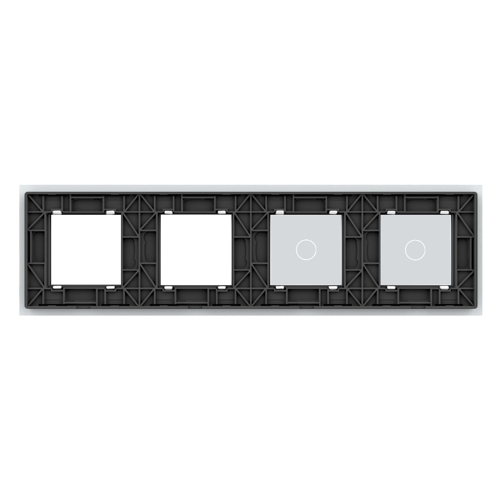 Weiße Glasblende für 2 1-fache Touch-Schalter + 2 Module