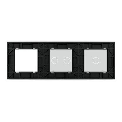 Weiße Glasblende für 1 1-fachen + 1 2-fachen Touch-Schaltler + Modul