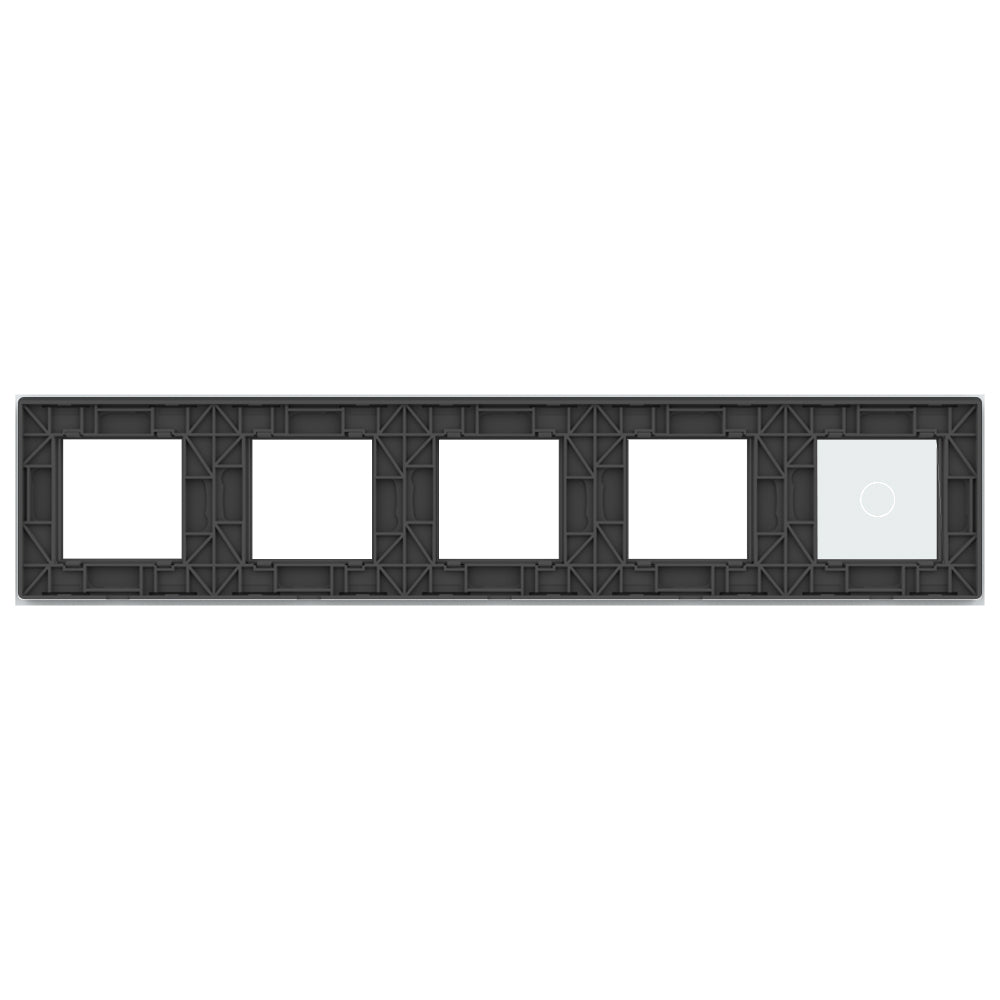 Weiße Glasblende für 1 1-fachen Touch-Schalter + 4 Module