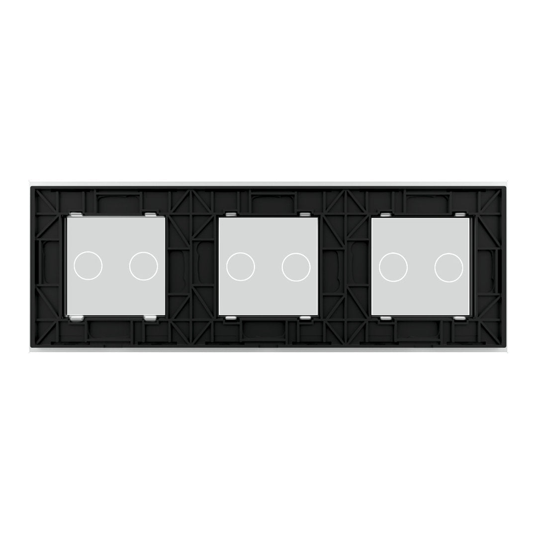 Weiße Glasblende für 3 2-fache Livolo Touch-Schalter