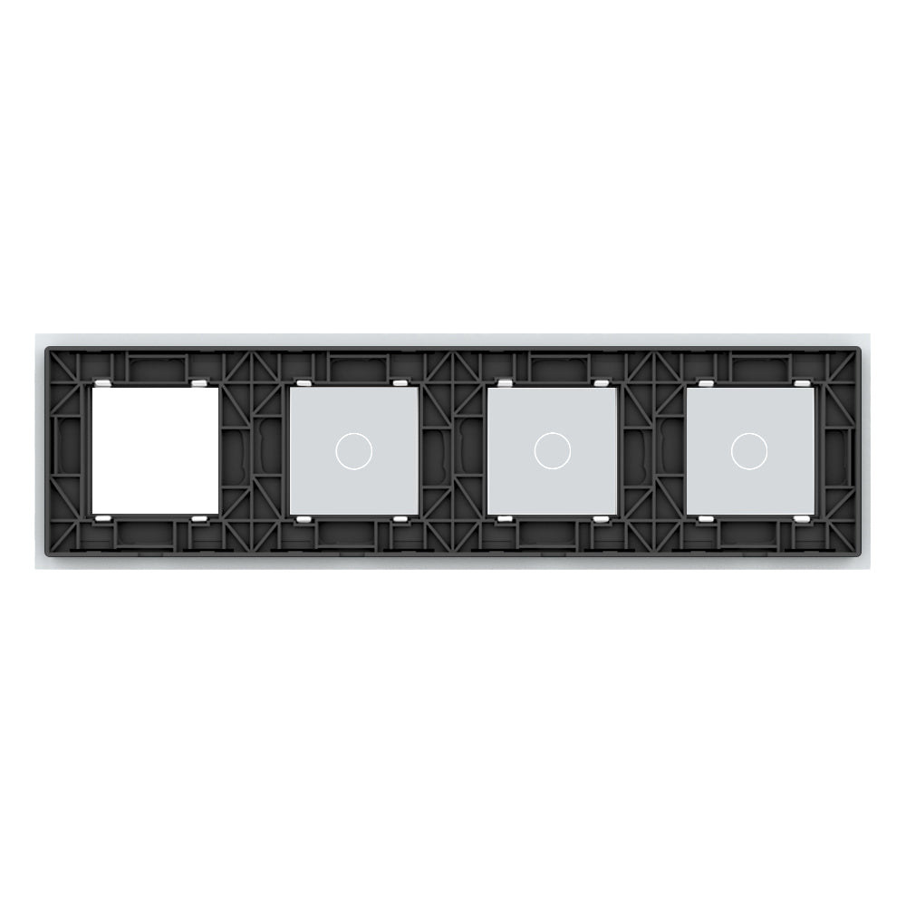 Weiße Glasblende für 3 1-fache Touch-Schalter + 1 Modul