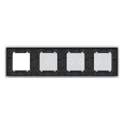 Weiße Glasblende für 2 2-fache + 1 1-fachen Touch-Schalter + 1 Modul
