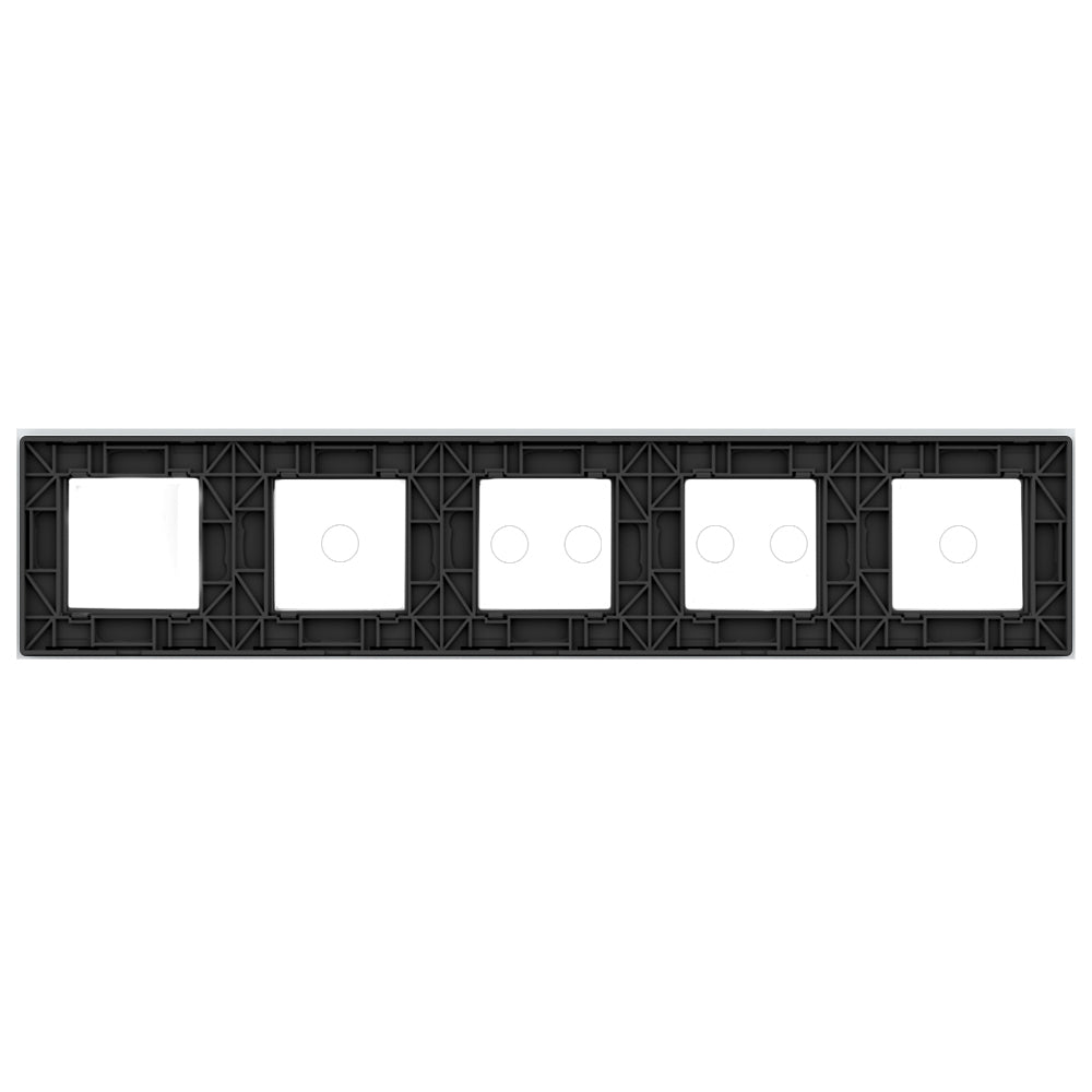 Weiße Glasblende für 2 1-fache + 2 2-fache Touch-Schalter + 1 Modul