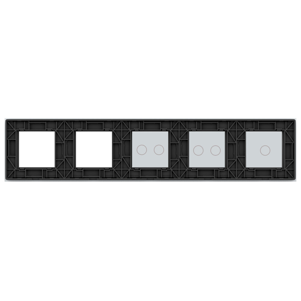 Weiße Glasblende für 1 1-fachen + 2 2-fache Touch-Schalter + 2 Module