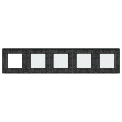 Weiße Glasblende für 3 1-fache + 1 2-fachen Touch-Schalter + 1 Modul