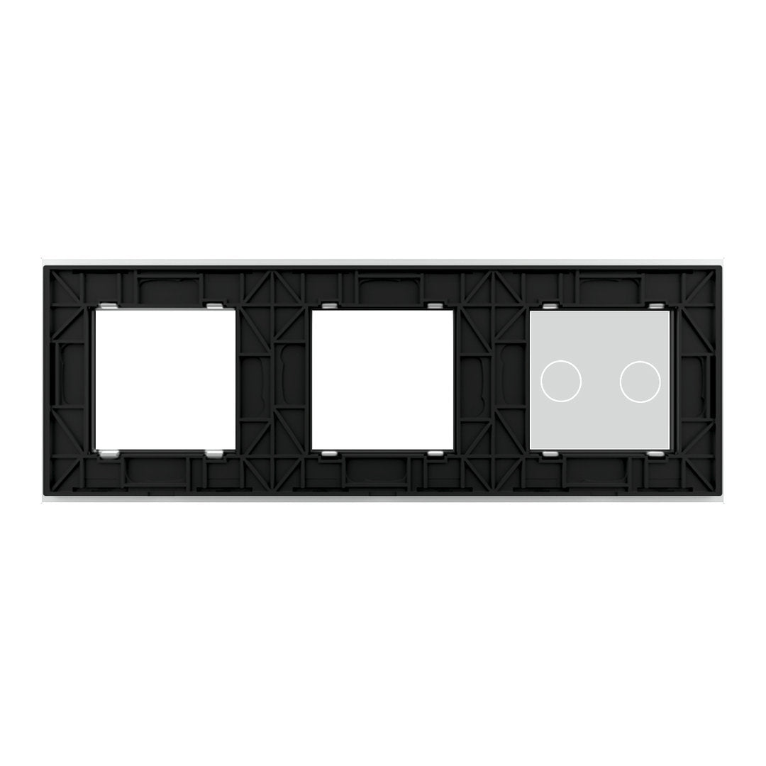 Weiße Glasblende für 1 2-fachen Touch-Schalter + 2 Module