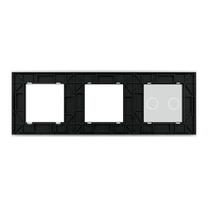 Weiße Glasblende für 1 2-fachen Touch-Schalter + 2 Module