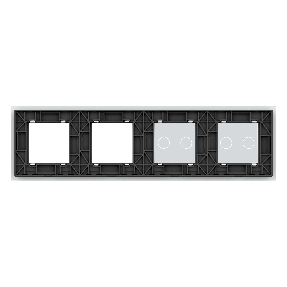 Weiße Glasblende für 2 2-fache Touch-Schalter + 2 Module