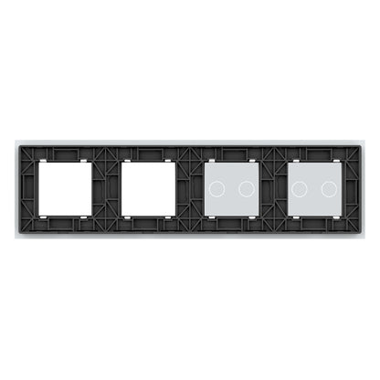 Weiße Glasblende für 2 2-fache Touch-Schalter + 2 Module