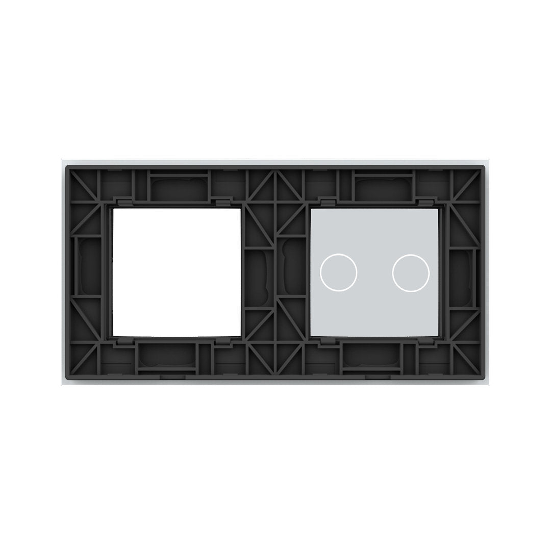 Weiße Glasblende für 1 2-fachen Touch-Schalter + 1 Modul