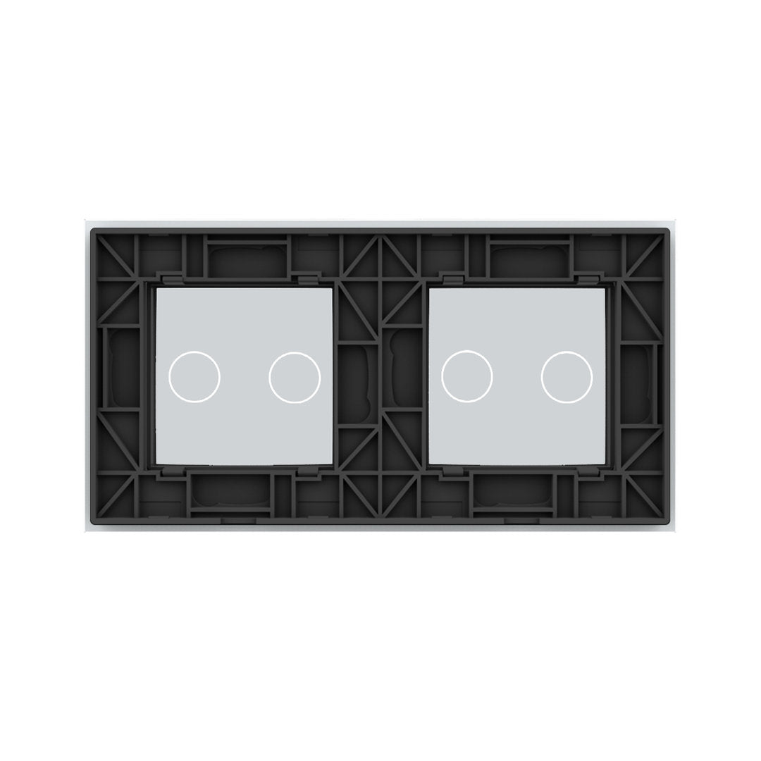 Weiße Glasblende für 2 2-fache Touch-Schalter